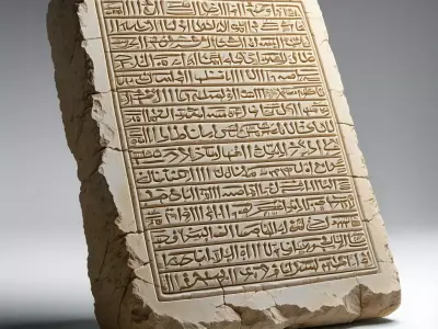 Ancient Stone Tablet with Inscriptions Low-poly 3D model