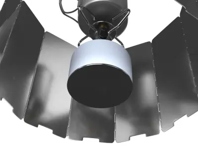 Camping Burner with Titanium Mug and Wind Shield 3D model
