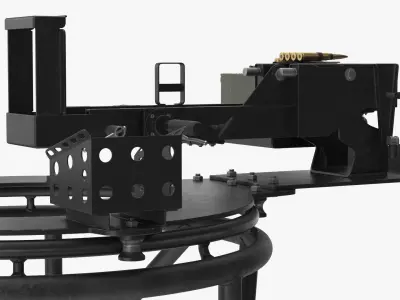 Pickup Mounted Gun Turret Stand 3D model