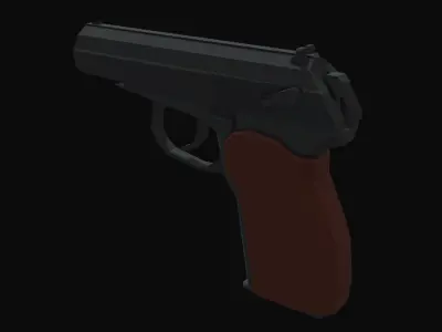 Makarov Low Poly gun Low-poly 3D model