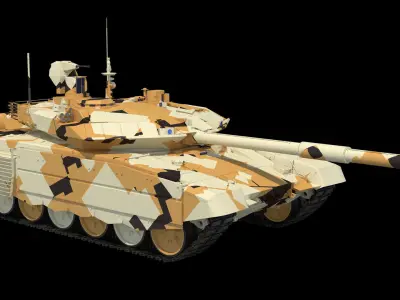T-90 MS Desert Clean Low-poly 3D model
