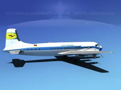 Douglas DC-7B Lufthansa 3D model