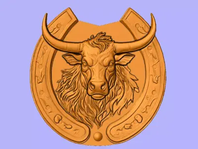 ARQUIVO STL CABECA DE BOI EM FERRADURA 3D model