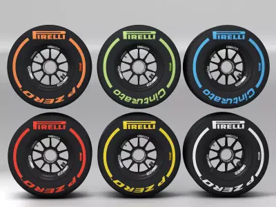 enkei rear tyre set Low-poly 3D model