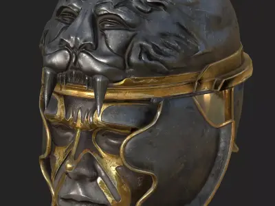 Medieval Fantasy Helm Low Poly PBR Low-poly 3D model