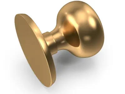 Door Knob Golden With Keyhole V02 3D model