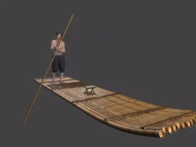 fisherman  boats Low-poly 3D model