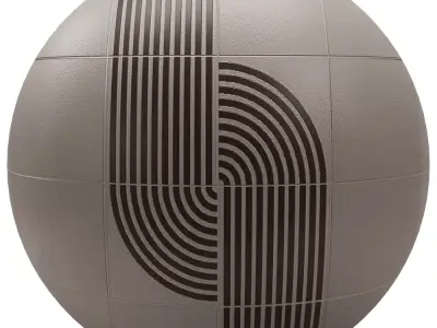 Beige Geometric Accent Wall Tile 3D Model Texture