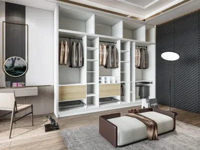 Dressing room  Wardrobe closet full Scene 3D model