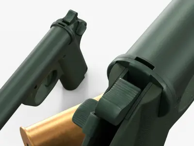 Compact Signal Weapon with Detached Flare Cartridge 3D model
