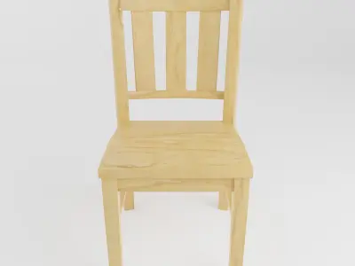 Simple Wooden Chair Free low-poly 3D model purchase
