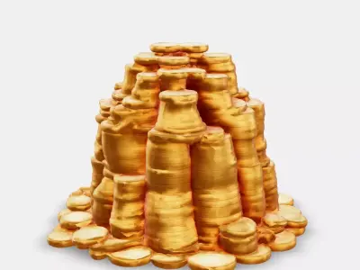 Golden Coin Stack Low-poly 3D model