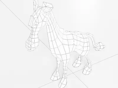 Horse cartoon 3d model  Low-poly 3D model