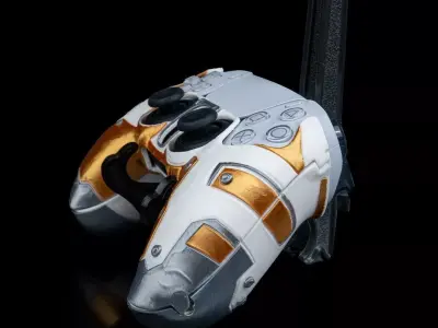 PS5 Controller Shell STL Futuristic Armor Sci Fi Design 3D print model