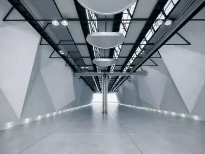 Modern Grey Corridor 3D model