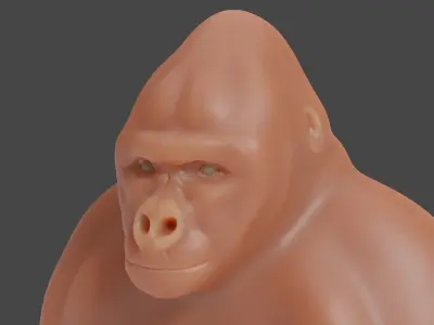 3D Gorilla Sculpture Model 3D model