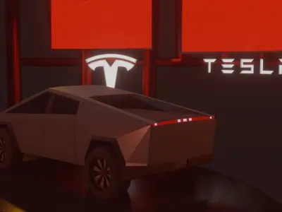 Tesla Cyber Truck Free low-poly 3D model
