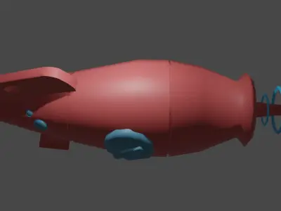 vector alien gun low poly Low-poly 3D model