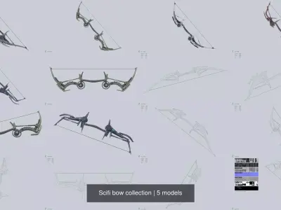 Scifi bow collection 3D Model Pack purchase