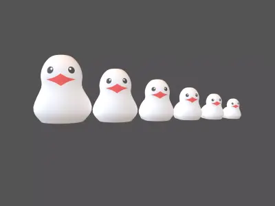 Matryoshka Duck Decoration V1 004 Low-poly 3D model