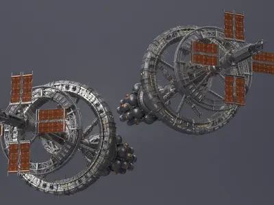 Sci-Fi Interplanetary Space Station 3D model purchase