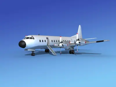 Lockheed L-188 Electra HP Unmarked 3 3D model