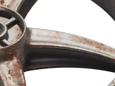 Rusty Alloy Wheel Rim 3D model