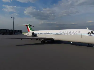 ALITALIA 1967 DC-8-62 and DC-9-32 3D model
