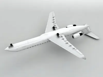 Bombardier CRJ 700 - Generic White Low-poly 3D model