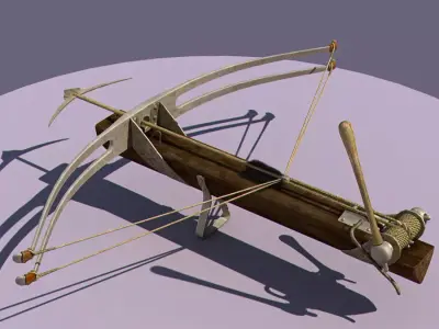 Arballista bow and arrow Low-poly 3D model