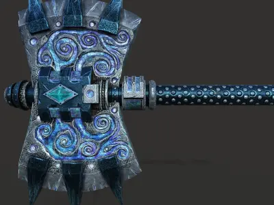 barbed axe Free low-poly 3D model