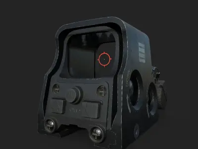 XPS2 Holographic Red Dot Sight Aiming System Low-poly 3D model