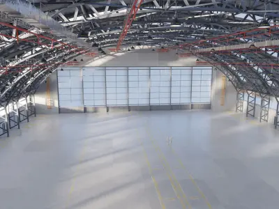 Aircraft Hangar - Warehouse 3D model