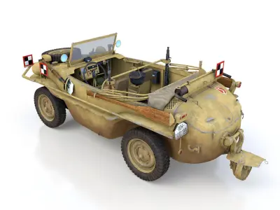 VW - Typ 166 - Schwimmwagen - 17 Armee HQ  3D model