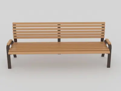 Bench park Low-poly 3D model order