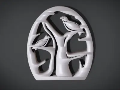 Ornament 2 bird Furniture Low-poly 3D model