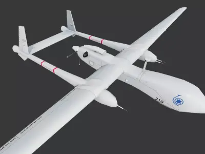 Heron TP UAV Low-poly Low-poly 3D model