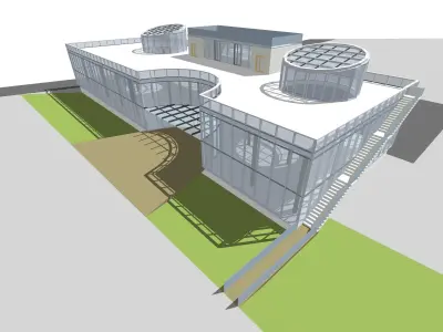 3D model of a two-storey office building 3D model