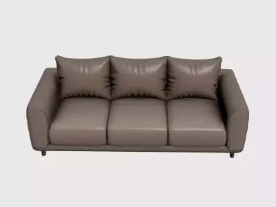 Modern Straight Sofa 3D Model Upholstered Seating to Interior 07 Free 3D model