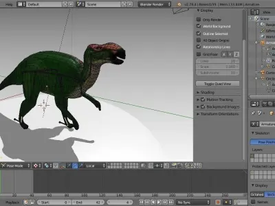 Hadrosaurus Lowpoly dinosaur Low-poly 3D model