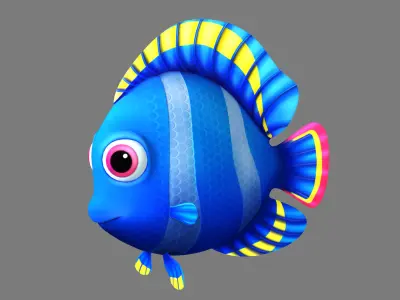 Cartoon Fish Rigged Animated 3D model