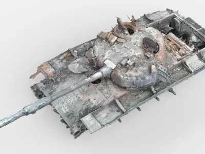 Burned Tank Wreck 01 3D model