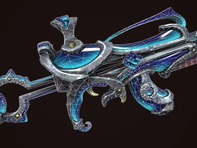 Crystal assault rifle Low-poly 3D model