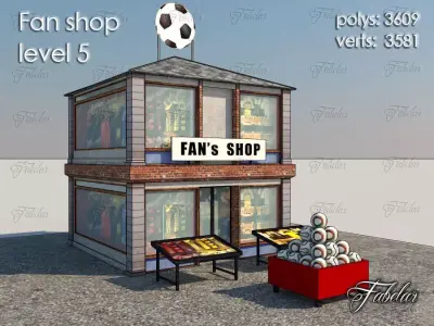 Fan Shop Low-poly 3D model