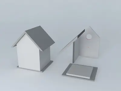 Birdhouse house with bird in it Free 3D model