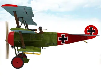Airplane FOKKER DR 1 3D model