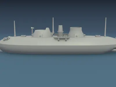 USS Keokuk 1863 3D print model