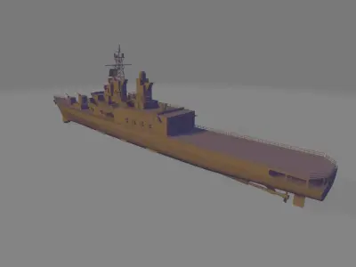 japan battleship JS kurama miniature 3D print model