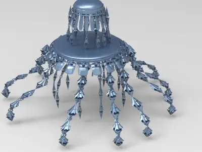 Jelly Fish Sci fi ship Stand  Low-poly 3D model