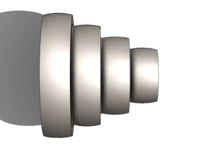 Polia Escalonada Correias Planas Stepped Pulley for Flat Belts 3D model